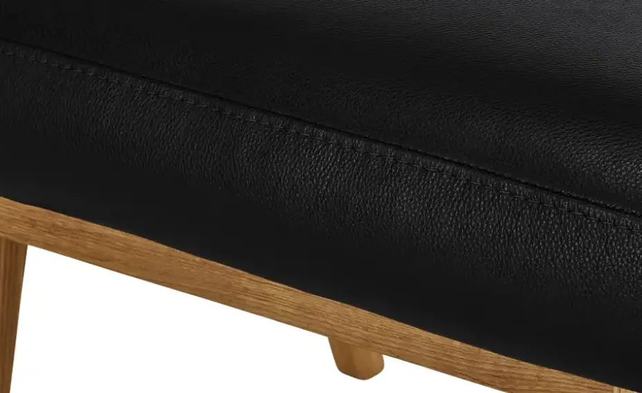 Nils Olsen Hocker mit Echtlederbezug Torgen | Schwarz