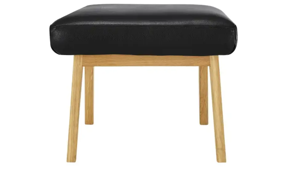 Nils Olsen Hocker mit Echtlederbezug Torgen | Schwarz