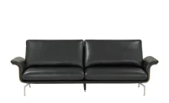 Nils Olsen Ledersofa aus Echtleder Alva | 3, Schwarz