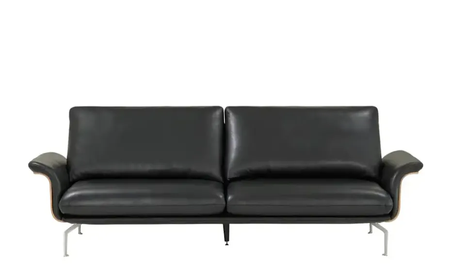 Nils Olsen Ledersofa aus Echtleder Alva | 3, Schwarz