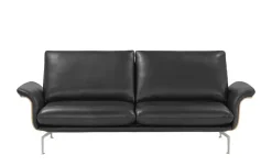 Nils Olsen Ledersofa aus Echtleder Alva | 2,5, Schwarz