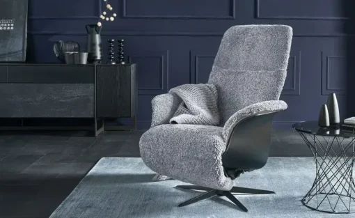 Nils Olsen Relaxsessel mit Schaffell Frederik | Grau