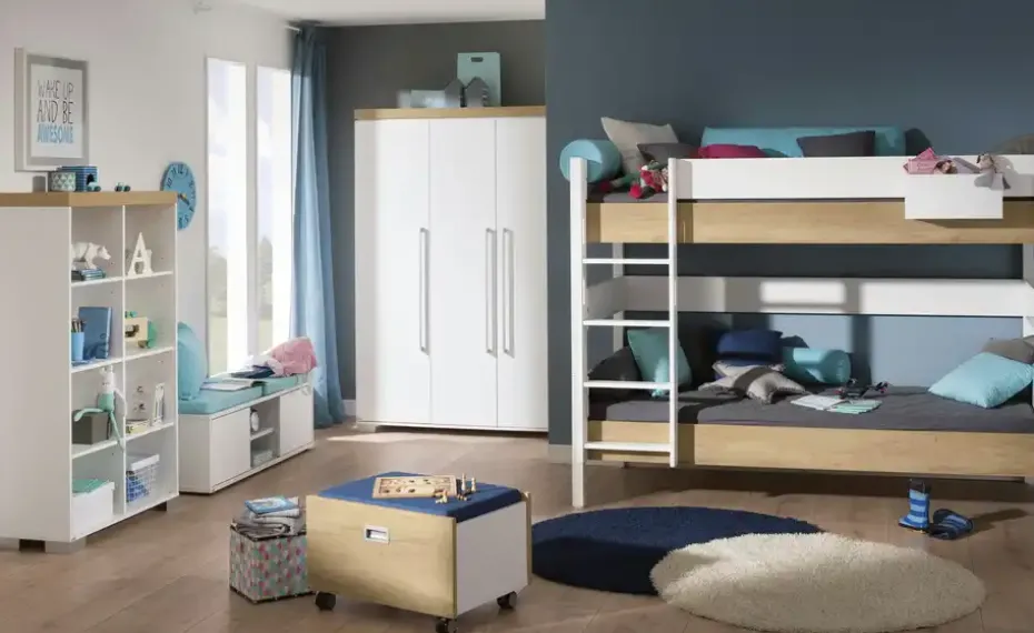 PAIDI Etagenbett Kira | 90x200 cm, Eiche-Nebraska (Nachbildung)