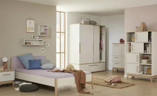 PAIDI Jugendbett Stiene | Dunkelrosa, kaschmirfarben, 90x200 cm
