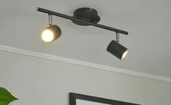 Paul Neuhaus Deckenstrahler,  2-flammig, schwarz