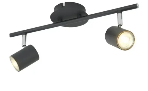 Paul Neuhaus Deckenstrahler,  2-flammig, schwarz