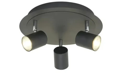 Paul Neuhaus Deckenstrahler,  3-flammig, schwarz `Rondell`