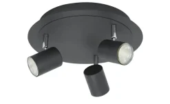 Paul Neuhaus Deckenstrahler,  3-flammig, schwarz `Rondell`