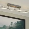 Paul Neuhaus LED-Deckenleuchte, 2-flammig, geschwungen, Nickel-matt