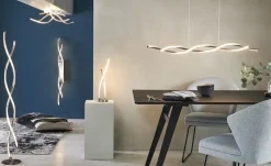 Paul Neuhaus LED-Deckenleuchte, 2-flammig, geschwungen, Nickel-matt