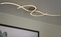 Paul Neuhaus LED-Deckenleuchte, 2-flammig, Nickel-matt, geschwungen