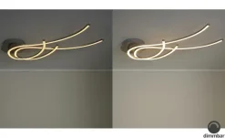 Paul Neuhaus LED-Deckenleuchte, 2-flammig, Nickel-matt, geschwungen