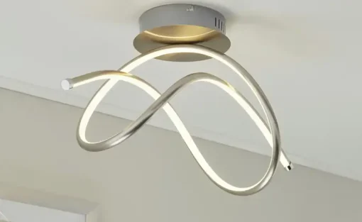 Paul Neuhaus LED-Deckenleuchte, Nickel-matt, geschwungen