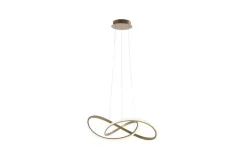 Paul Neuhaus LED-Pendelleuchte, messing-matt, geschwungen