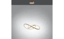 Paul Neuhaus LED-Pendelleuchte, messing-matt, geschwungen