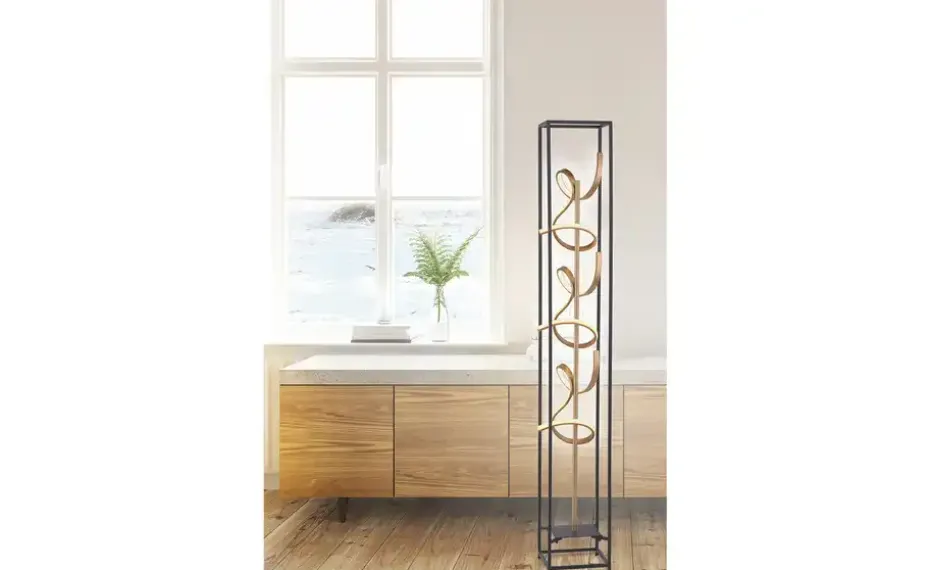 Paul Neuhaus LED-Stehleuchte, schwarz/goldfarben