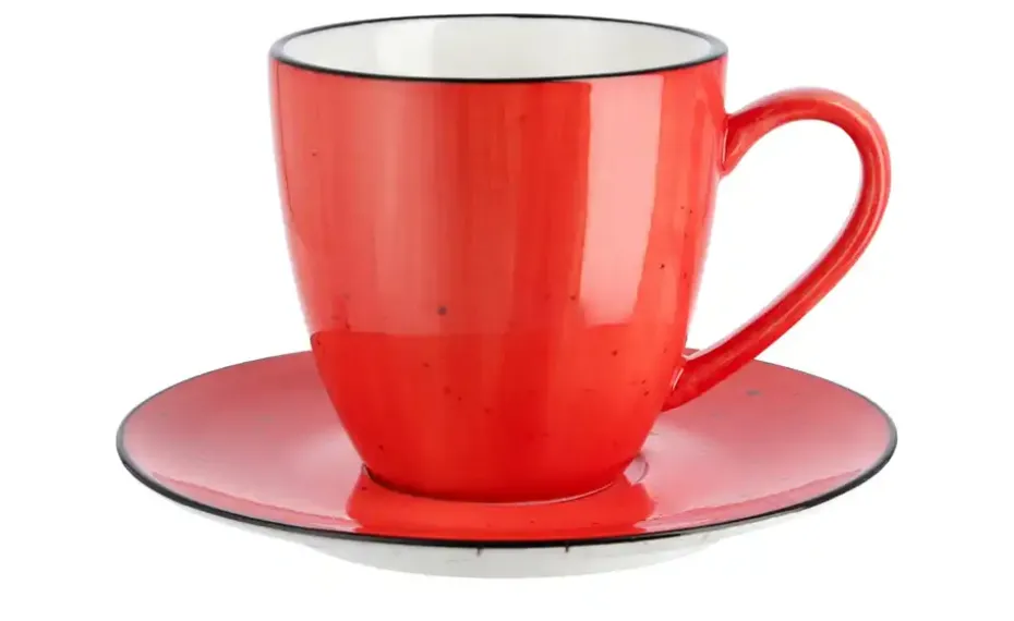 Peill+Putzler Kaffeeuntertasse Genua | Rot, Weiß, Kaffeeuntertasse