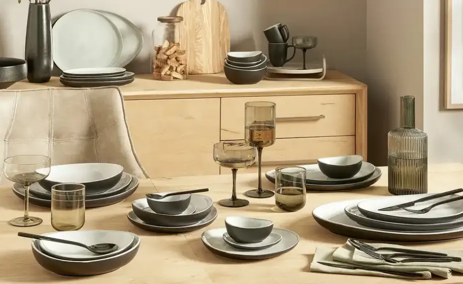 Peill+Putzler Servierplatte Como | Schwarz, matt, Grau, 41 cm