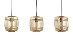 Pendelleuchte 3-flammig, Bambusschirm | Möbel Höffner