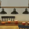 Pendelleuchte, 3-flammig, schwarz/Holz mit Tau | Schwarz, matt