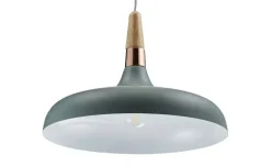 Pendelleuchte, 1-flammig, softgrün / kupferfarben