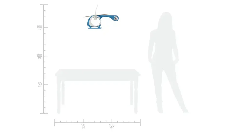 Pendelleuchte Hubschrauber Holz blau, weiß | Höffner