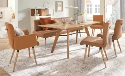 Polsterbank  massiv 4402 | Toffeebraun, 166 cm