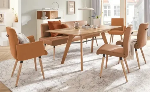 Polsterbank  massiv 4402 | Toffeebraun, 166 cm