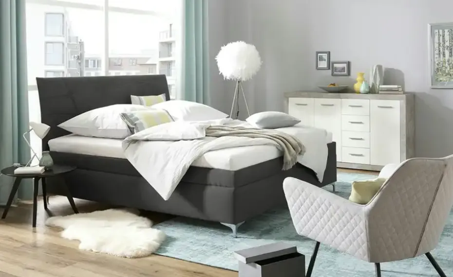 Polsterbett Lerryn | Anthrazit, 120 cm | Möbel Höffner