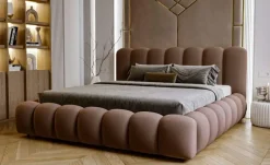 Polsterbett mit Stauraum Avianna | Braun, 140 cm