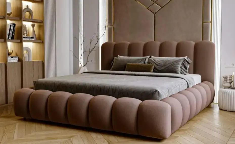 Polsterbett mit Stauraum Avianna | Braun, 140 cm