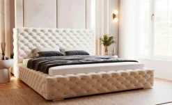 Polsterbett mit Stauraum Ashton | Beige, 140 cm