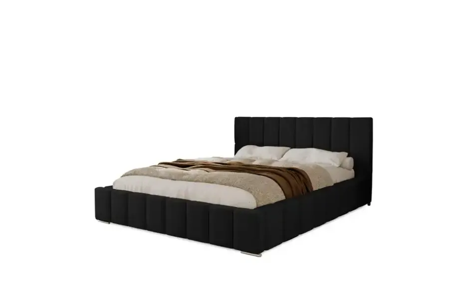 Polsterbett mit Stauraum Ayr | 120x200 cm, Schwarz