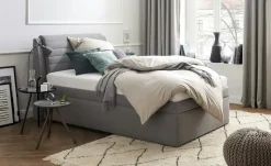Polsterbett mit Stauraum York | Grau, 140 cm | Höffner