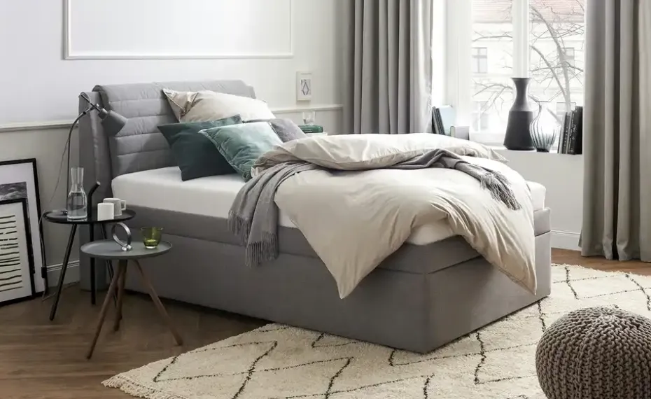 Polsterbett mit Stauraum York | Grau, 140 cm | Höffner