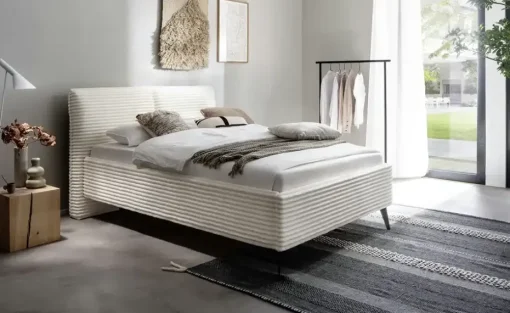 Polsterbettgestell flauschiger Mega-Cord Bezug Matera | 140 cm, ohne Bettkasten