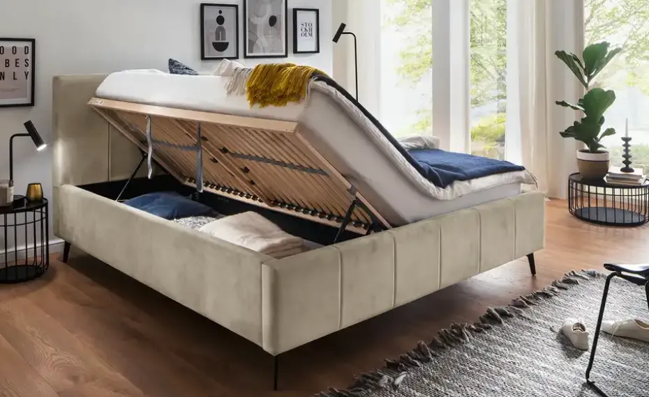 Polsterbettgestell Lizzano | Beige, 160 cm | Höffner