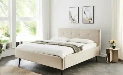 Polsterbettgestell mit Bettkasten Evita | Beige, inklusive Federholzrahmen