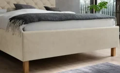 Polsterbettgestell mit Bettkasten San Remo | Beige, 160 cm