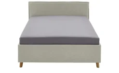 Polsterbettgestell mit trendiger Kederumrahmung Fun | Beige, Ohne Rückenteil