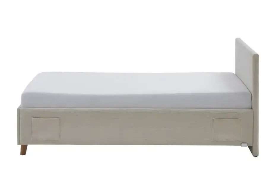 Polsterbettgestell mit USB-Anschluss Cool | Beige, Ohne Rückenteil
