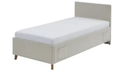 Polsterbettgestell mit USB-Anschluss Cool | Beige, Ohne Rückenteil