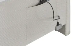 Polsterbettgestell mit USB-Anschluss Cool | Beige, Ohne Rückenteil