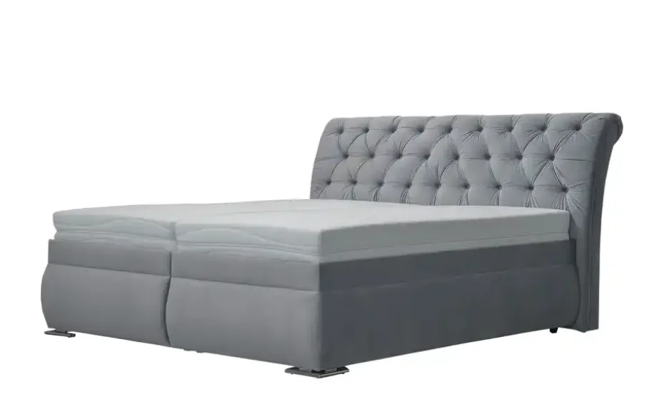 Polsterdoppelbett Derby | Silbergrau, Hellgrau
