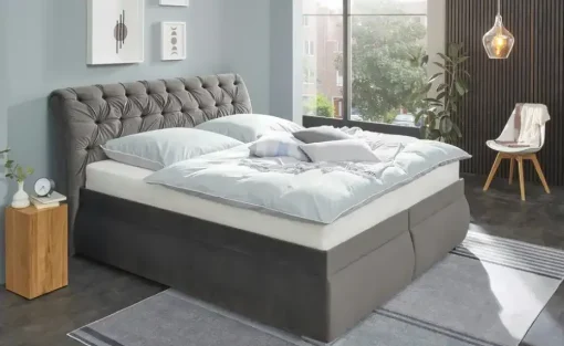 Polsterdoppelbett Derby | Grau | Möbel Höffner