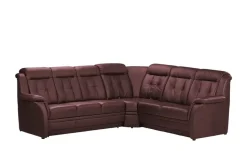 Polstermöbel Oelsa Komfort-Ecksofa aus Leder Andorra | Kirschrot, rechts