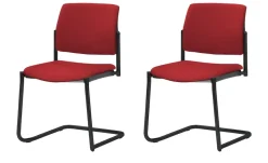 Polsterstuhl  2er Set MyPlano | Rot, Schwingstuhlgestell