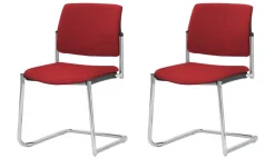 Polsterstuhl  2er Set MyPlano | Rot, Schwingstuhlgestell