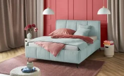 pop Polsterbett mit Bettkasten Pamela | 140 cm, Hellblau