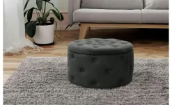 Pouf mit Stauraum Anna | Schwarz | Möbel Höffner